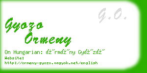 gyozo ormeny business card